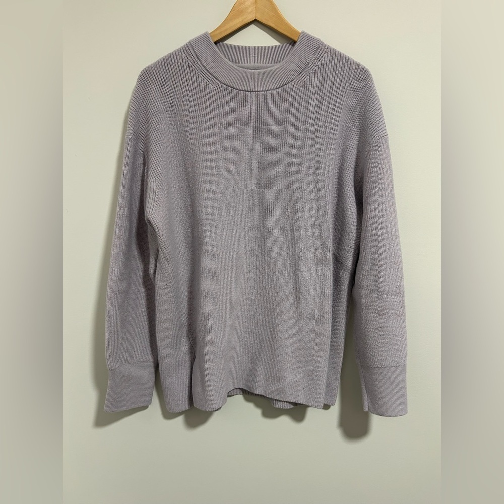 Lululemon Merino Wool Blend Ribbed Crewneck Sweater, Faint Lavender, Size 12 - Picture 5 of 8